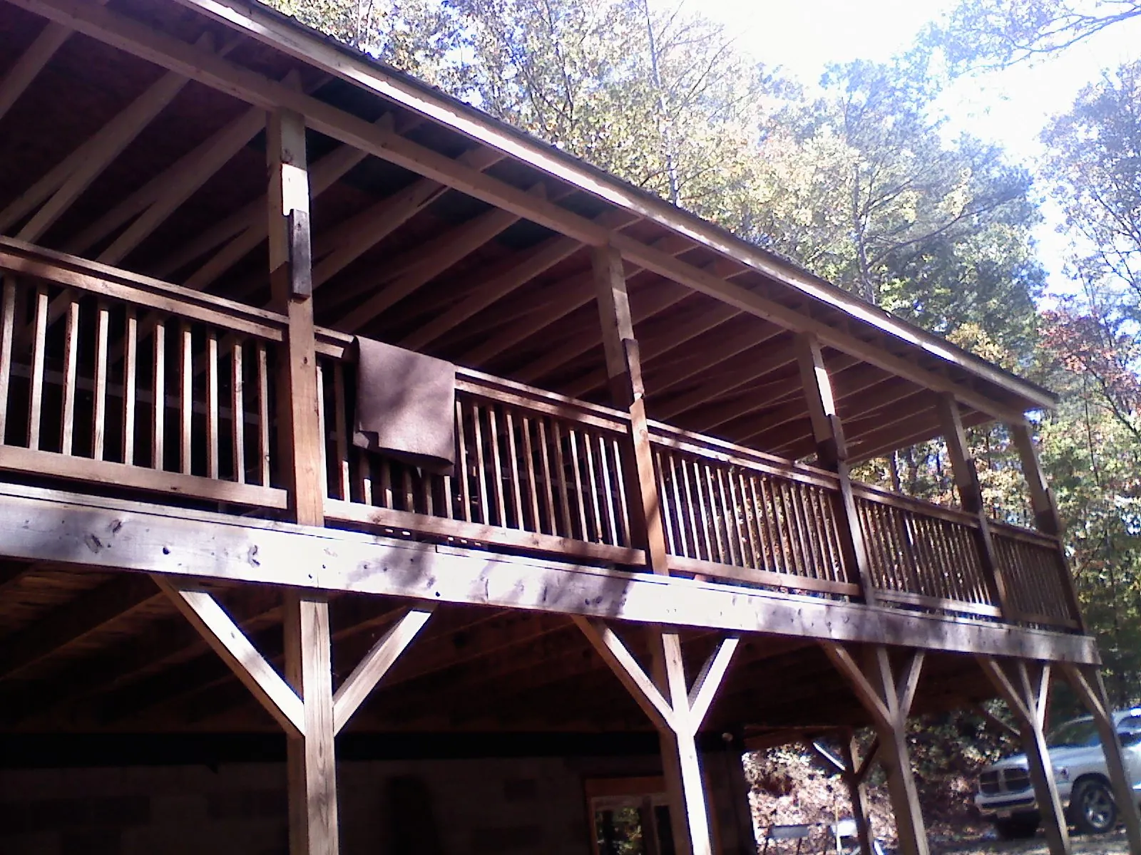 Timber framing under a new elevated porch and deck — Roof Leak Repair in Addy by Roofing Brothers